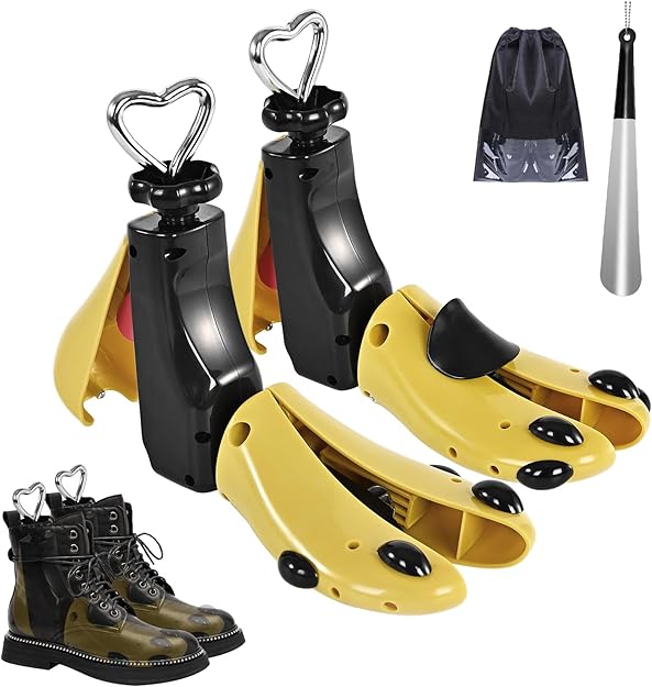 UHIAGREE Shoe Stretcher Women Men, Boot Stretcher Women, Adjustable Unisex Boot Wide Feet (Yellow Pack of 2 (For Wm's 11-14;Men's 10-14))