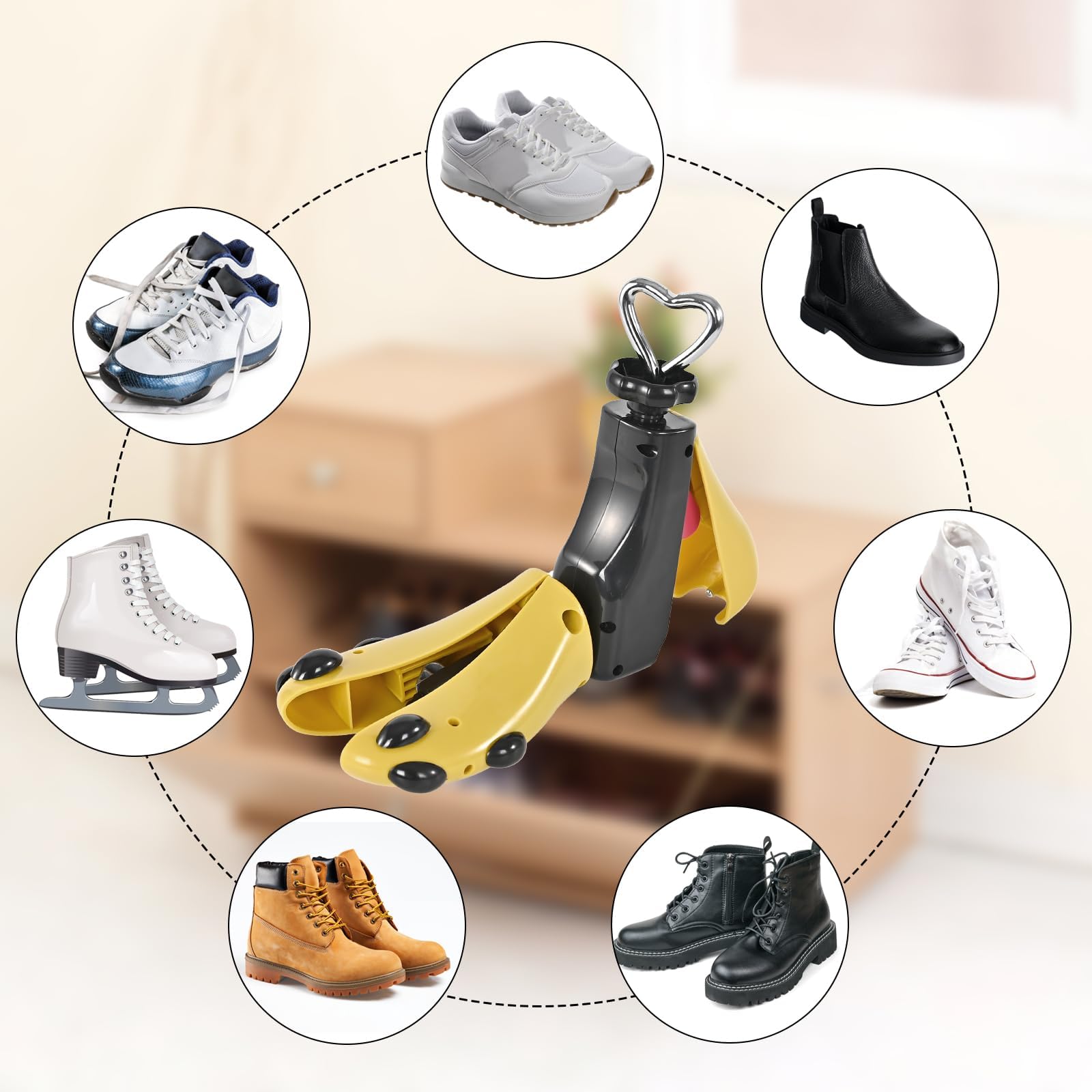 UHIAGREE Shoe Stretcher Women Men, Boot Stretcher Women, Adjustable Unisex Boot Wide Feet (Yellow(For Wm