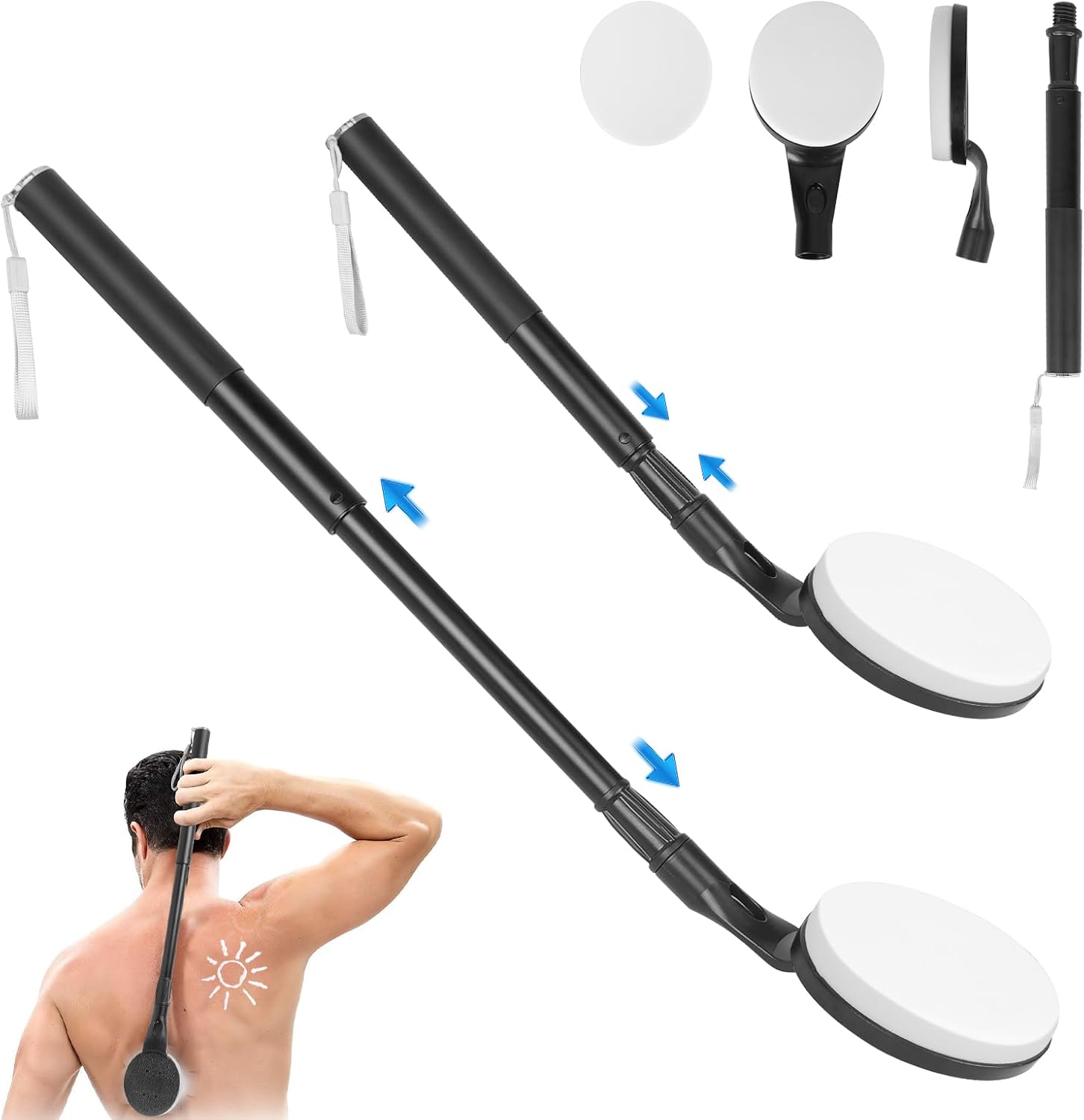Lotion Applicator for Back, 25.7'' Long Handle Back Lotion Applicator, Easy Reach and Washable, Suitable for Use by Men and Women