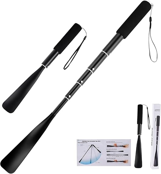 Calzador de Zapatos Largo, Calzador Retráctil de 37-94 cm, Calzador de Aluminio Para Hombres, Mujeres, Niños y Personas Mayores, Para todo tipo de Calzado