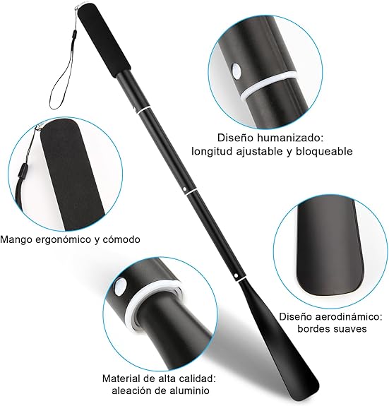 Calzador de Zapatos Largo, Calzador Retráctil de 37-94 cm, Calzador de Aluminio Para Hombres, Mujeres, Niños y Personas Mayores, Para todo tipo de Calzado