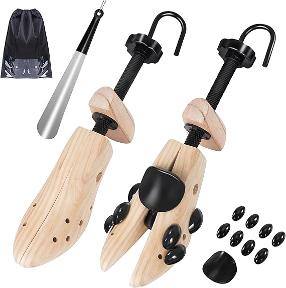 Madera Estirador de Zapatos, Par de Ensanchadores de Zapatos de 4 Vías, Extensores de Zapatos de Madera para Mujeres y Hombres (S (para tamaño de 36.5-40.5))