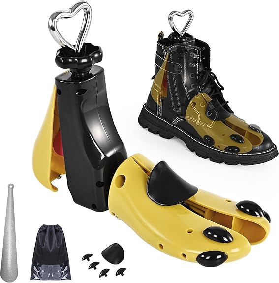 UHIAGREE Estirador De Zapatos Unisex, ABS, Adulto, Botas, Ajustable, Pies Anchos, Amarillo (Mujeres 9-14, Hombres 8-13)